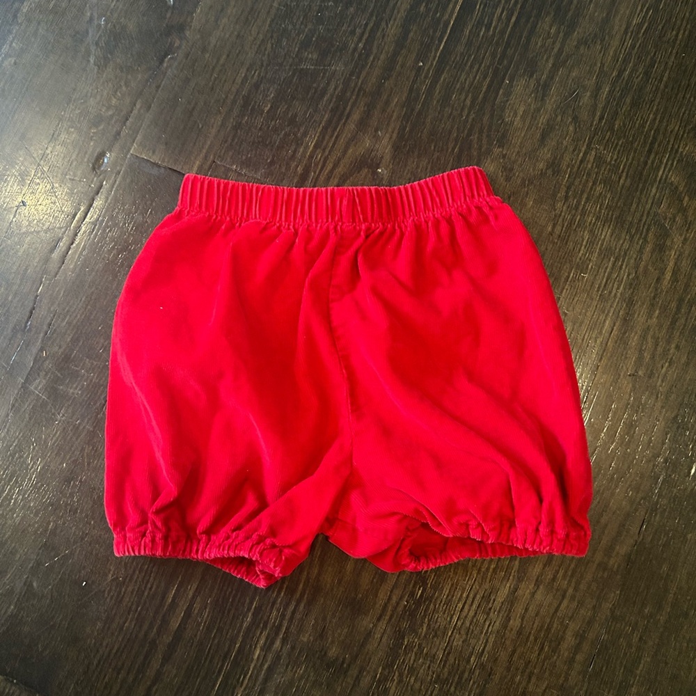 Shrimp and Grits Girls Red Corduroy Bloomer Shorts